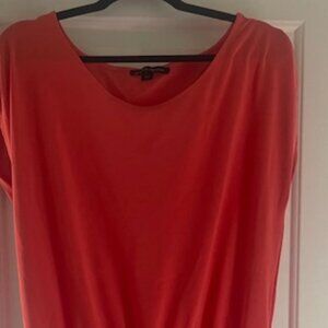 Bright Orange Jersey Cap Sleeve Dress